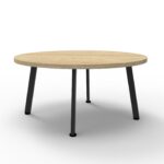 Eternity Round Coffee Table 900mm Natural Oak Top / Black Frame