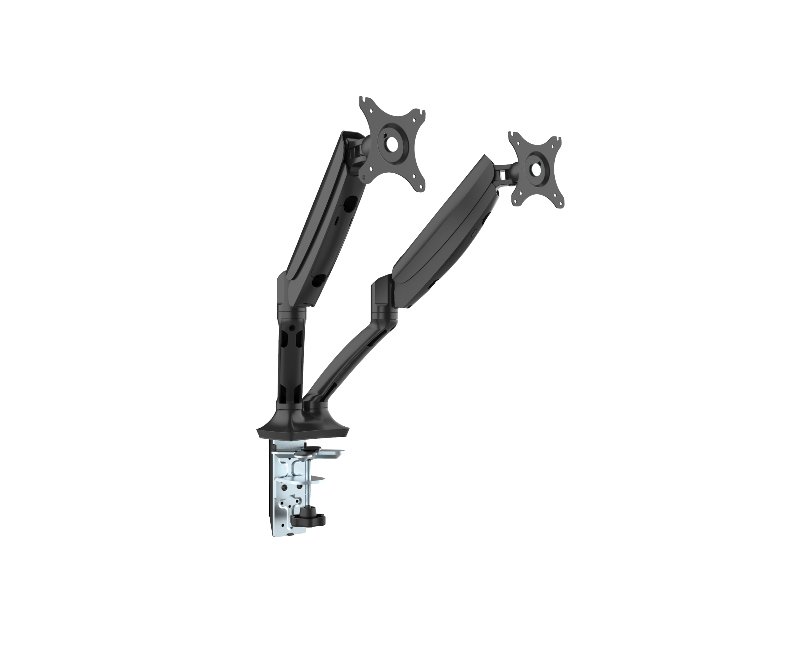 mc_images_edmarm_bl Executive Dual Gas Spring Monitor Arm - Black Satin 100mm - Image 1