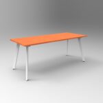 Eternity Meeting Table 1500 x 750 x 730mm Cherry Top / White Powder Coat 1500Mm W X 750Mm D X 730Mm H Frame