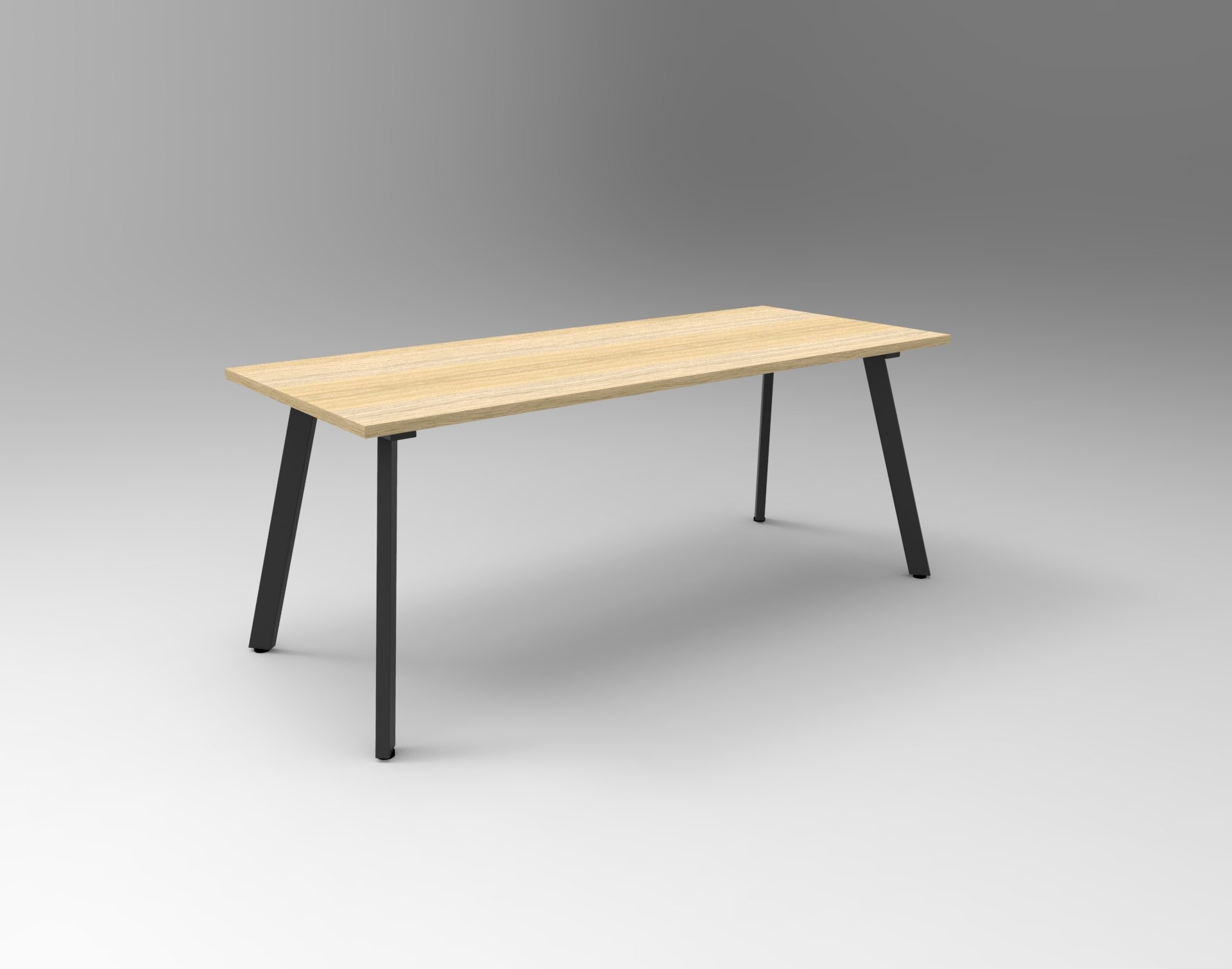 mc_images_emt1575_no_bl Eternity Meeting Table 1500 x 750 x 730mm Natural Oak Top / Black Frame - Image 1