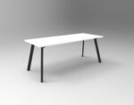 Eternity Meeting Table 1500 x 750 x 730mm Natural White Top / Black Frame