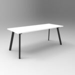 Eternity Meeting Table 1800 x 900 x 730mm Natural White Top / Black Frame