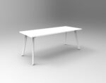 Eternity Meeting Table 1800 x 900 x 730mm Natural White Top / White Frame