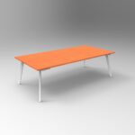 Eternity Meeting Table 2400 x 1200 x 730mm Cherry Top / White Powder Coat 2400Mm W X 1200Mm D X 730Mm H Frame