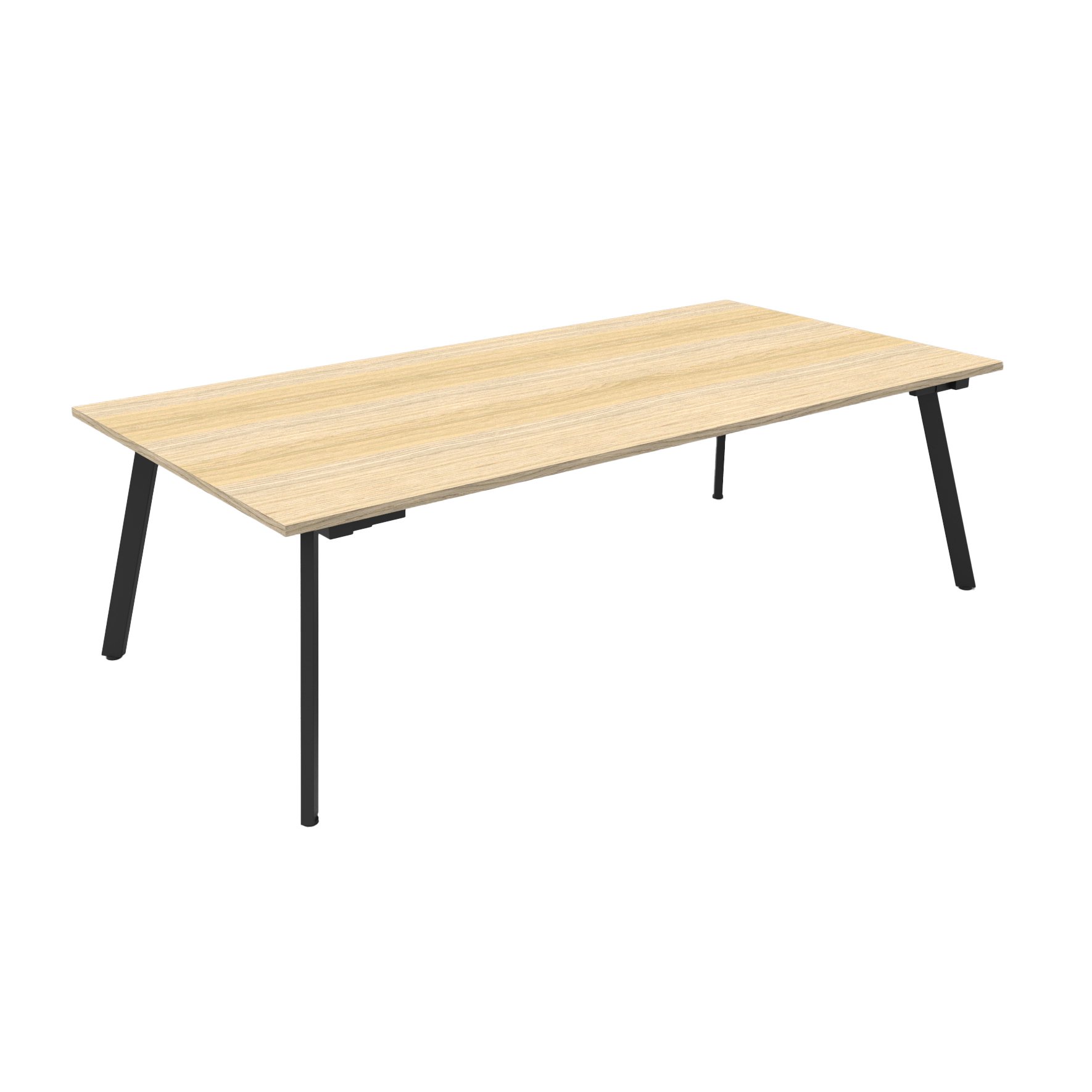 mc_images_emt2412_no_bl2 Eternity Meeting Table 2400 x 1200 x 730mm Natural Oak Top / Black Frame - Image 1