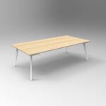 Eternity Meeting Table 2400 x 1200 x 730mm Natural Oak Top / White Frame