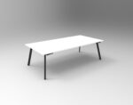 Eternity Meeting Table 2400 x 1200 x 730mm Natural White Top / Black Frame