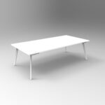 Eternity Meeting Table 2400 x 1200 x 730mm Natural White Top / White Frame