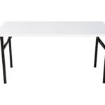 Steel Frame Folding Table 1500 x 750 x 730mm Natural White Top / Black Frame
