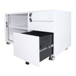 GO Steel Mobile Caddy -  Left Tambour - White China 1050 x 500mm