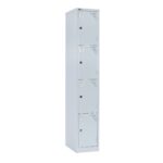 GO Steel 4 Door Locker - Silver Grey P/C, 380mm 380 x 455mm