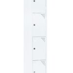 GO Steel 4 Door Locker - White China P/C, 305mm 305 x 455mm