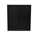 GO Tambour Door Cupboard 1200mm W 1200 x 473mm Black - Image 2