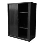GO Tambour Door Cupboard 900mm W 900 x 473mm Black - Image 5
