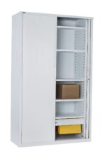 GO Tambour Door Cupboard 1200mm W 1200 x 473mm White - Image 2