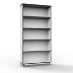 Rapid Infinity Bookcase 900 x 315mm Natural White Top / Black Includes 4 X 25Mm T Adjustable Shelves Frame