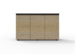 Rapid Infinity Swing Door Cupboard 1200 x 450 x 730mm Natural Oak Top / Black Finished In Laminate With Black Rigid Edging Frame
