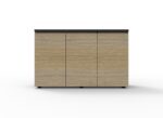 Rapid Infinity Swing Door Cupboard 1200 x 450 x 730mm Natural Oak Top / Black Finished In Laminate With Black Rigid Edging Frame - Image 3