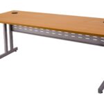 Rapid Span C-Leg Desk 1200 x 700 x 730mm Beech Top / Silver Powder Coat 1200Mm W X 700Mm D X 730Mm H Dual Post Leg In Silver Powdercoat Frame