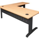Rapid Span Desk & Return 1800 x 1800 x 700mm Beech Top / Black Powder Coat Frame
