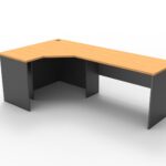 Rapid Worker Corner Workstation 1200 x 2100 x 600mm Beech Top / Ironstone 1200Mm X 2100Mm X 600Mm D X 730Mm H E0 Rated Melamine Board Frame