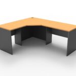 Rapid Worker Corner Workstation 1800 x 1500 x 600mm Beech Top / Ironstone 1800Mm X 1500Mm X 600Mm D X 730Mm H E0 Rated Melamine Board Frame