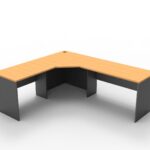 Rapid Worker Corner Workstation 2100 x 1800 x 600mm Beech Top / Ironstone 2100Mm X 1800Mm X 600Mm D X 730Mm H E0 Rated Melamine Board Frame