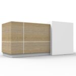 Sempre Reception Counter - Natural Oak & White 2400mm Natural Oak Top / White Frame