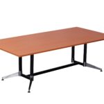 Typhoon Meeting & Boardroom Tables 2400 x 1200 x 750mm Cherry Top / Black Powder Coat Frame