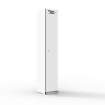 1 Door Melamine Locker - Single Door 305 x 455mm Natural White Top / Black Finished In Laminate Frame