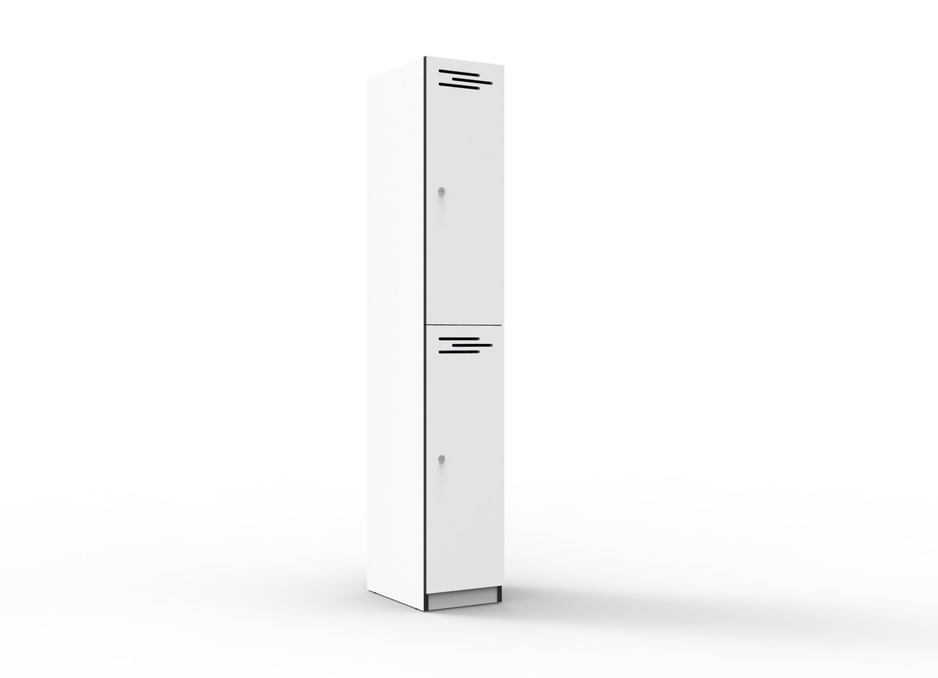 mc_images_wrml_305_2_nw_bl-scaled-1 2 Door Melamine Locker - Two Door 305 x 455mm Natural White Top / Black Finished In Laminate Frame - Image 1