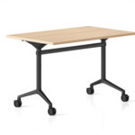 Typhoon Flip Top Table 1200 x 600 x 750mm Natural Oak Top / Black Frame