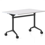 Typhoon Flip Top Table 1200 x 600 x 750mm Natural White Top / Black Frame