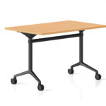 Typhoon Flip Top Table 1500 x 750 x 750mm Beech Top / Black Powder Coat Black All Over Powder Coat Frame Frame