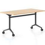 Typhoon Flip Top Table 2100 x 750 x 750mm Natural Oak Top / Black Frame