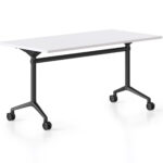 Typhoon Flip Top Table 2100 x 750 x 750mm Natural White Top / Black Frame