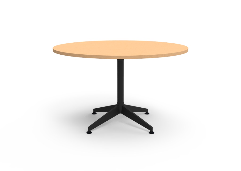 prod_images_bttr1200_b_bl_bk Typhoon 4 Star Round Table 1200mm Beech Top / Black Powder Coat 1200Mm Diameter X 750Mm H Frame - Image 1