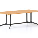 Typhoon Meeting & Boardroom Tables 2400 x 1200 x 750mm Beech Top / Black Powder Coat Frame