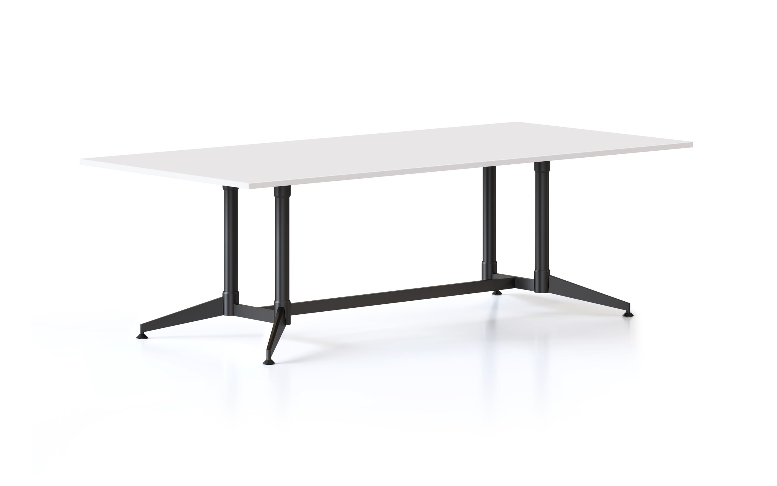 prod_images_bttr2412_nw_bl_bk-scaled-1 Typhoon Meeting & Boardroom Tables 2400 x 1200 x 750mm Natural White Top / Black Frame - Image 1