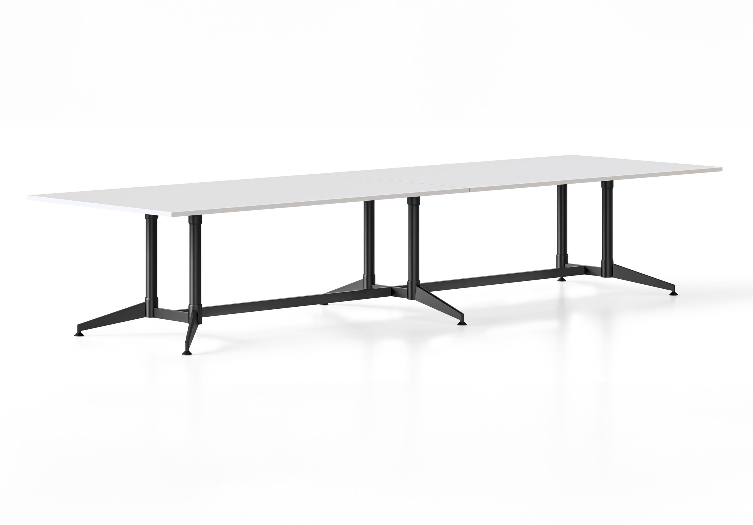 prod_images_bttr4012_nw_bl_bk_2-scaled-1 Typhoon Meeting & Boardroom Tables 4000 x 1200 x 750mm Natural White Top / Black Frame - Image 1