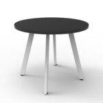 Eternity Meeting Table Round 900mm Black Top / White Frame