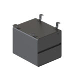 Deluxe Infinity 2 Drawer Hanging Pedestal - Black Melamine Drawer Fronts + Black P/C 400 x 480 x 350mm Black Top / Black Frame - Image 3