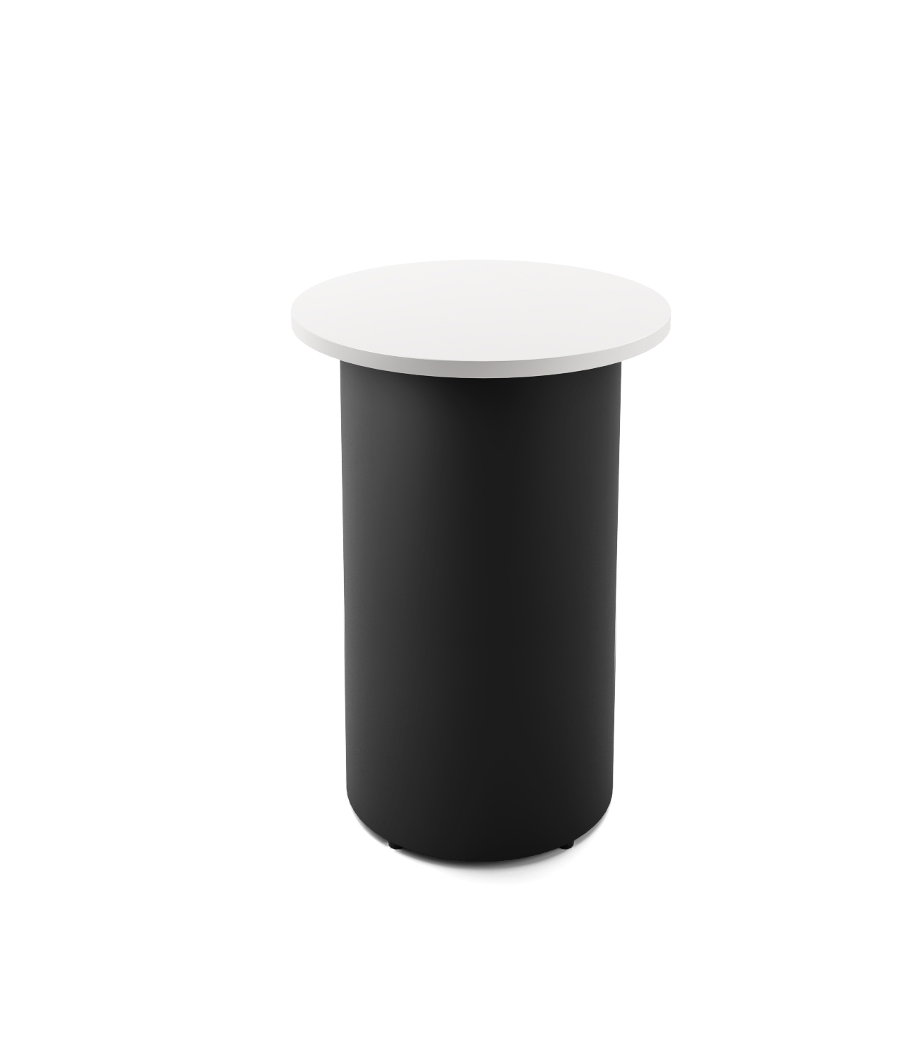 prod_images_db_hbt600_nw_bl Drum Base High Bar Table 600mm Natural White Top / Black Frame - Image 1