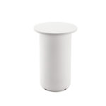 Drum Base High Bar Table 600mm Natural White Top / White Frame