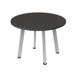 Eternity Round Coffee Table 600mm Black Top / White Frame