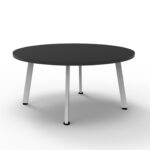 Eternity Round Coffee Table 900mm Black Top / White Frame