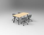 Eternity Meeting Table 1500 x 750 x 730mm Natural Oak Top / Black Frame - Image 2