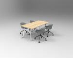 Eternity Meeting Table 1800 x 900 x 730mm Natural Oak Top / White Frame - Image 2