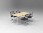 Eternity Meeting Table 1800 x 900 x 730mm Natural Oak Top / White Frame - Image 3