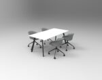 Eternity Meeting Table 1500 x 750 x 730mm Natural White Top / Black Frame - Image 2